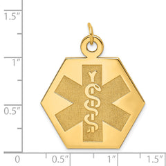 14K Medical Jewelry Unenameled Pendant