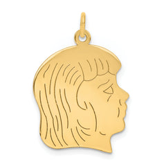 14K Girl Head Charm