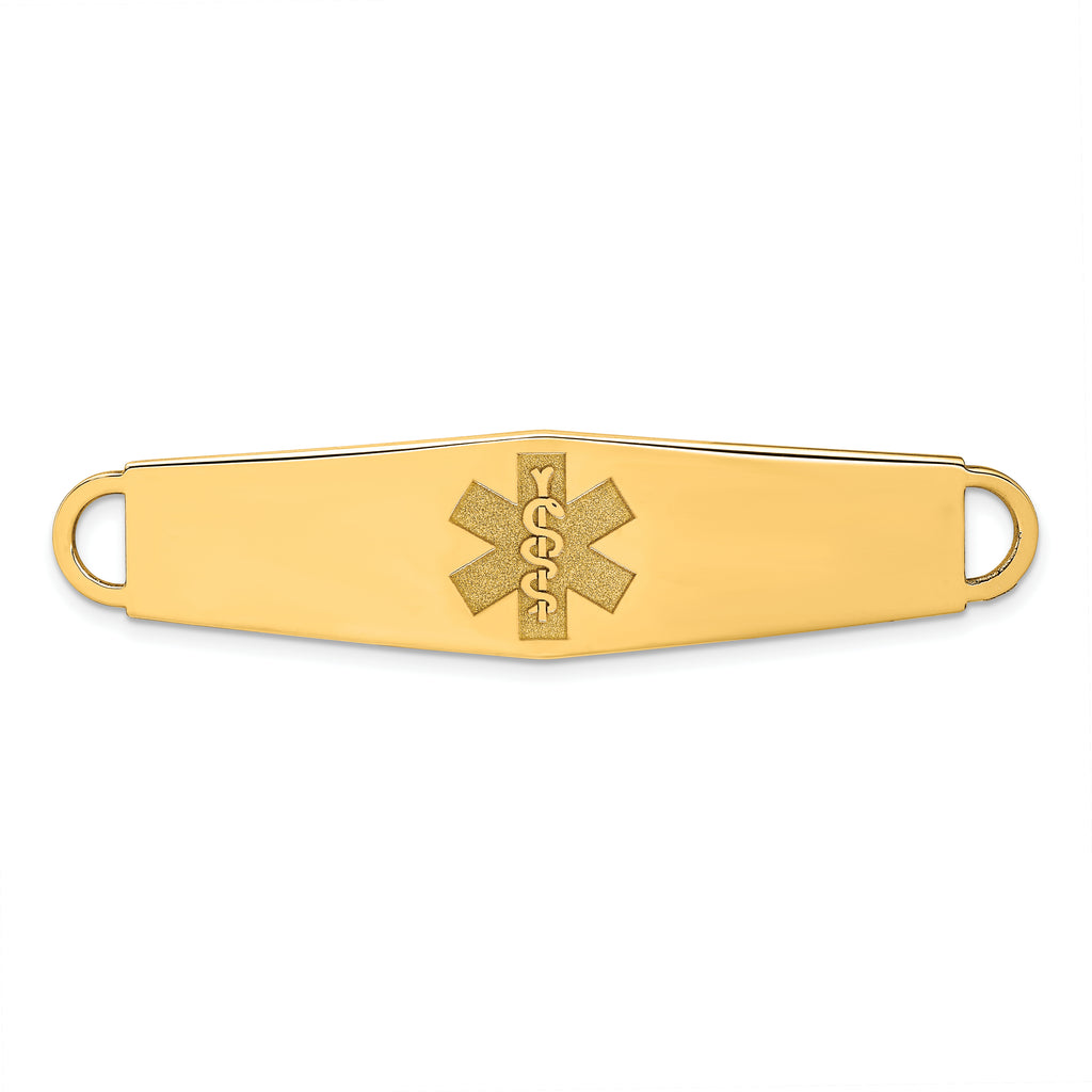 14k Non-enameled Medical Jewelry ID Plate