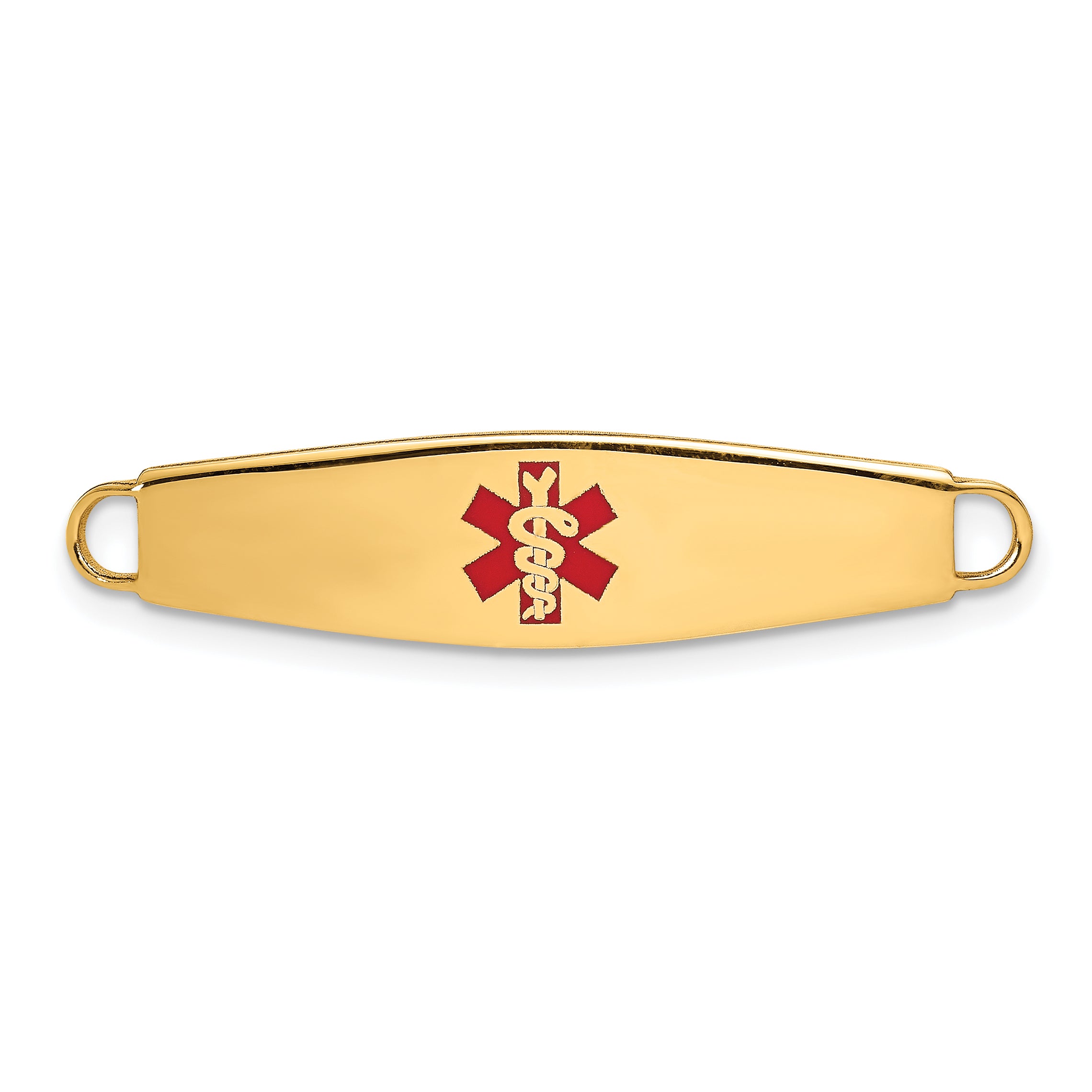 14k Red Enamel Medical Jewelry ID Plate Main image