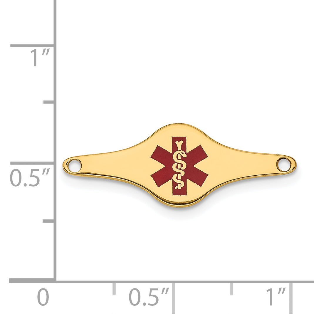 14k Red Enamel Medical Jewelry ID Plate Secondary image