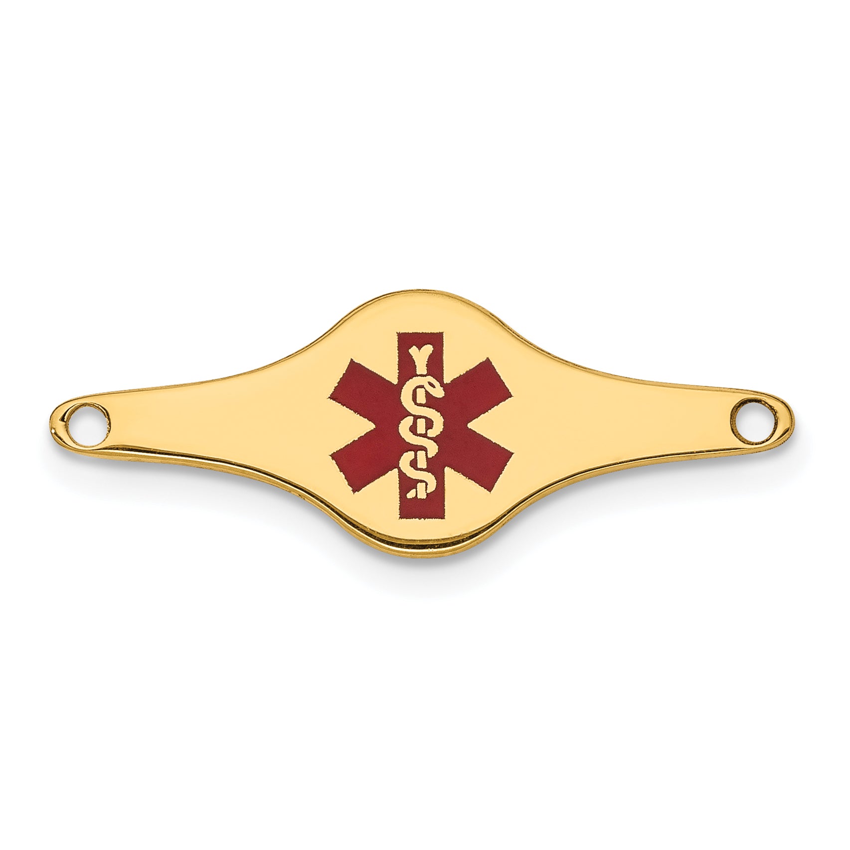 14k Red Enamel Medical Jewelry ID Plate Main image