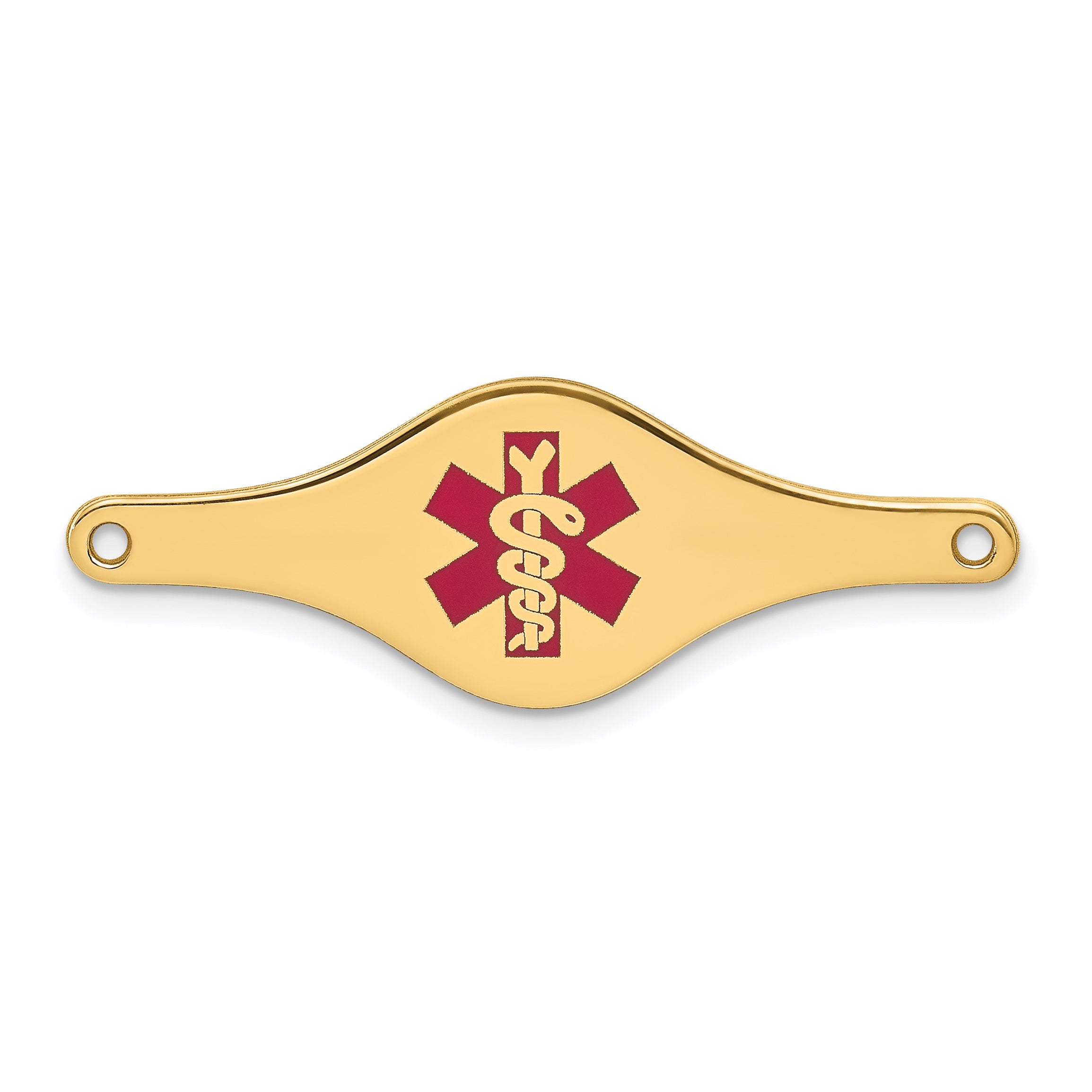 14k Red Enamel Medical Jewelry ID Plate