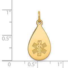 14K Medical Jewelry Unenameled Pendant