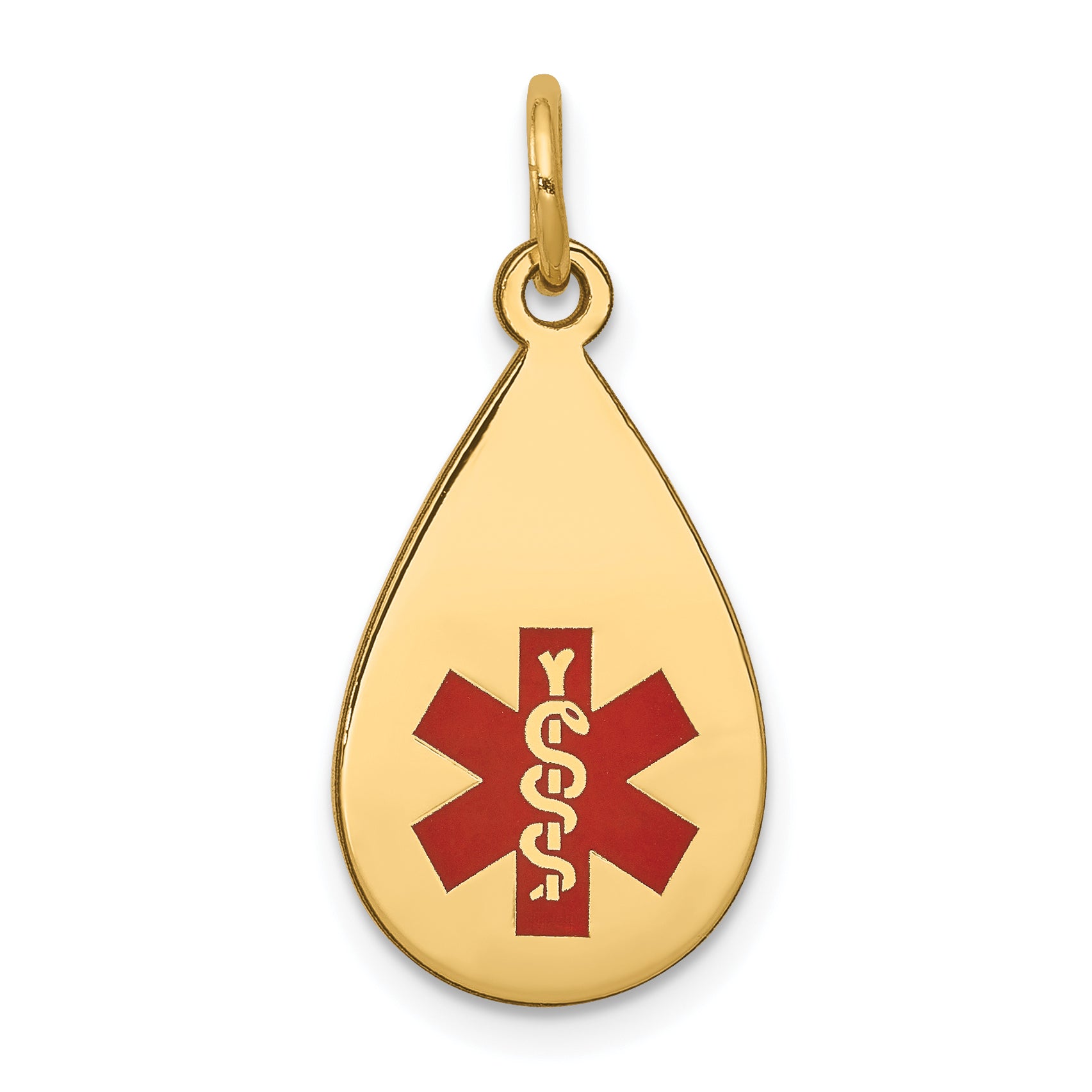 14k Red Enamel Medical Jewelry Pendant Main image