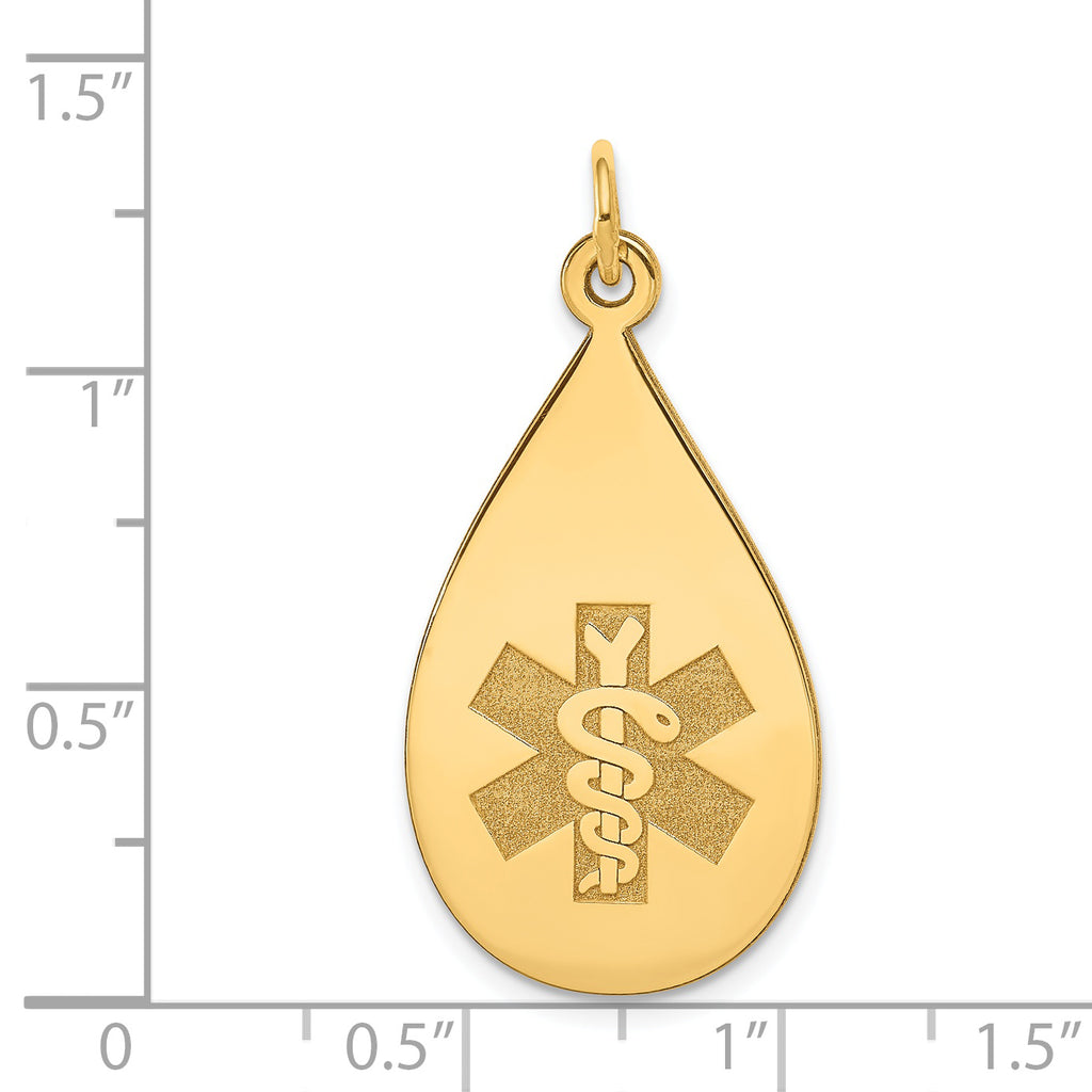 14K Medical Jewelry Unenameled Pendant