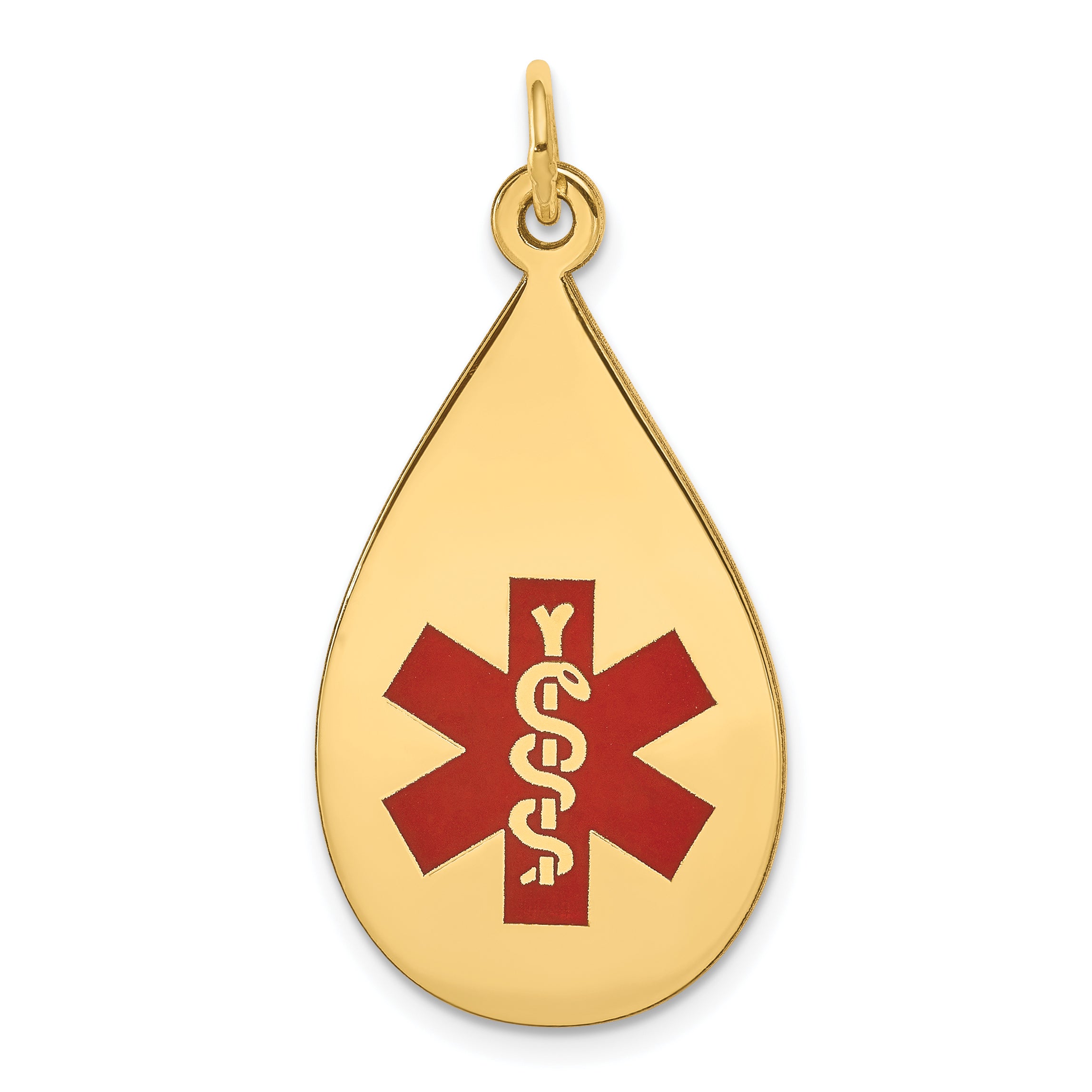 14k Red Enamel Medical Jewelry Pendant Main image