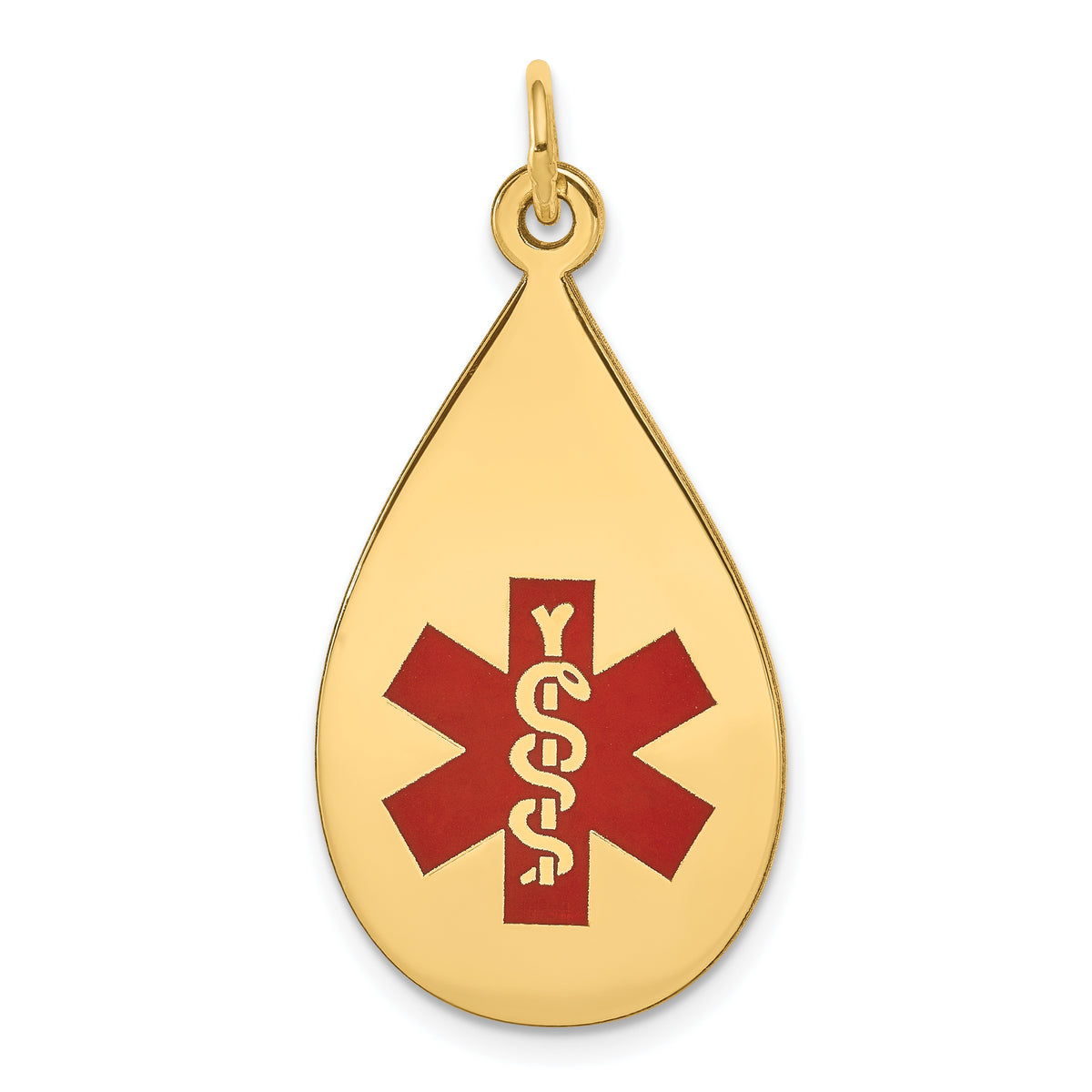14k Red Enamel Medical Jewelry Pendant