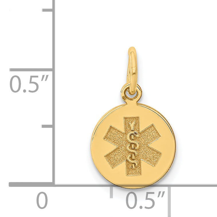 14K Medical Jewelry Unenameled Pendant Secondary image