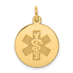 14k Medical Jewelry Unenameled Pendant