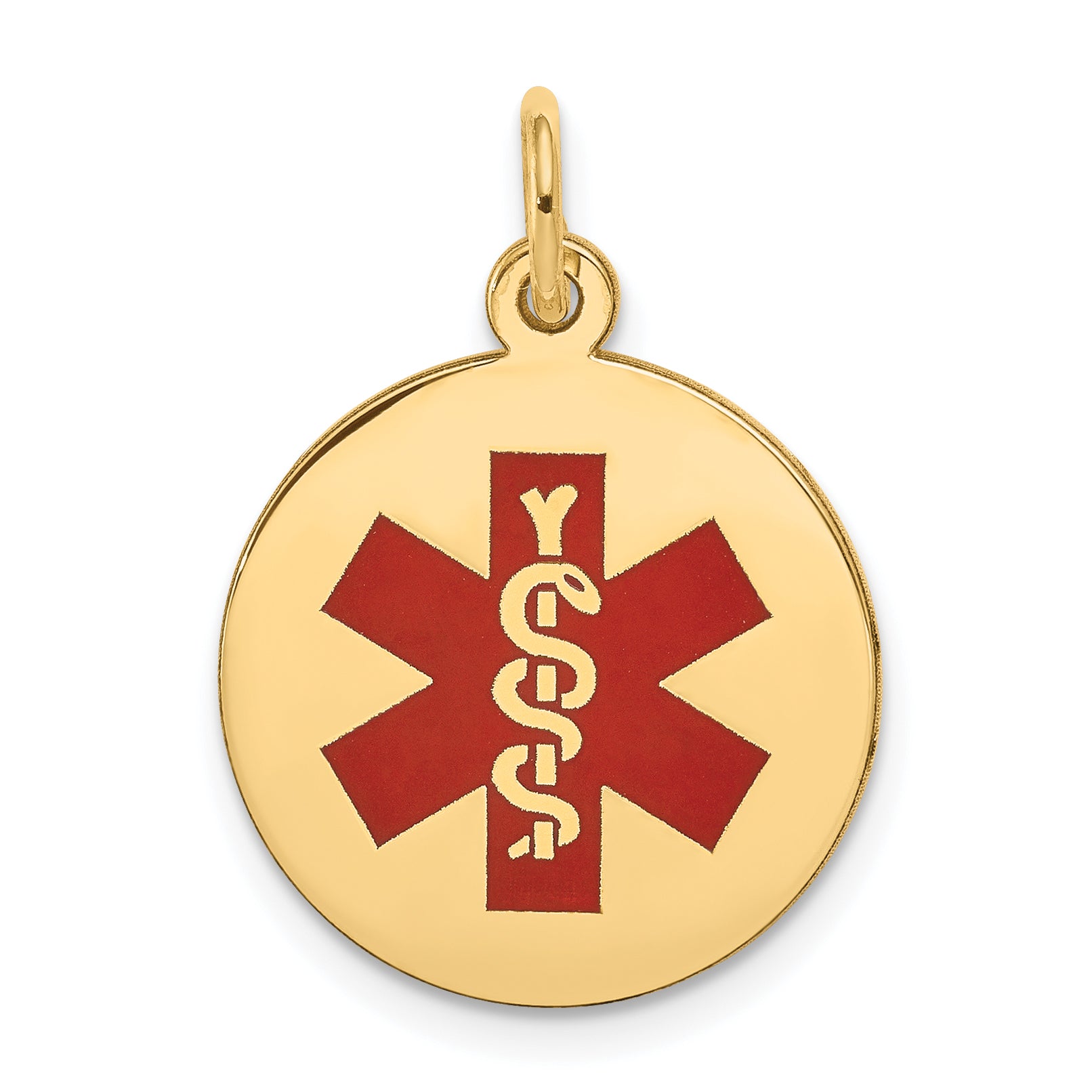 14k Red Enamel Medical Jewelry Pendant Main image
