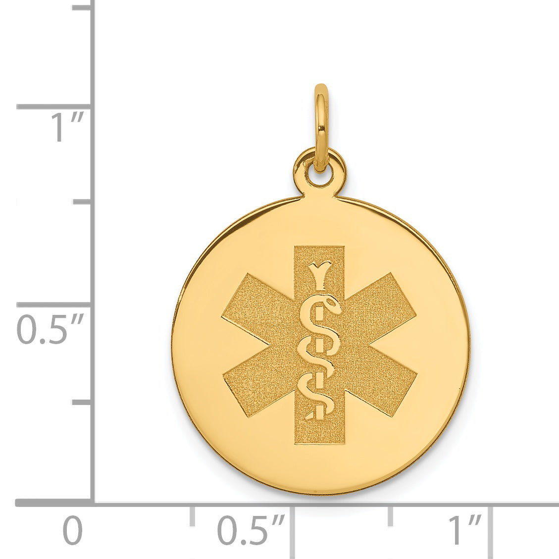 14K Non-enameled Medical Jewelry Pendant