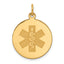 14k Non-enameled Medical Jewelry Pendant