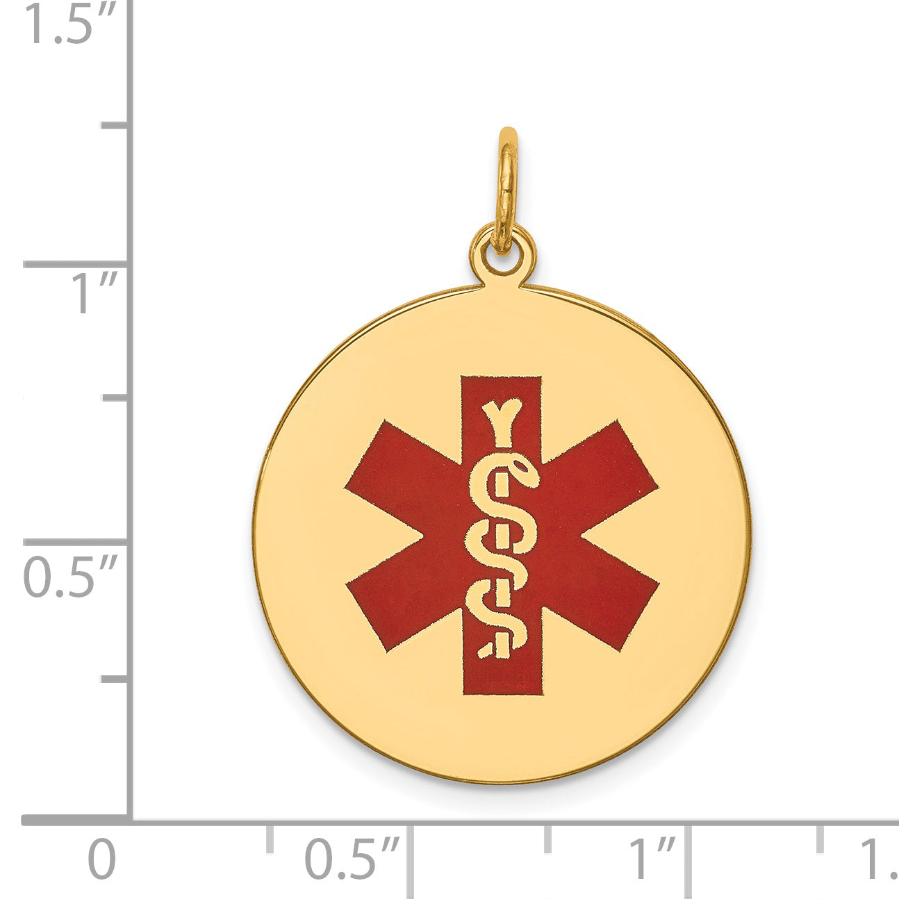 14K Red Enamel Medical Jewelry Pendant Secondary image