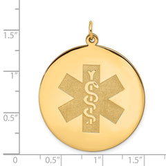 14K Medical Jewelry Unenameled Pendant