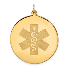 14k Medical Jewelry Unenameled Pendant