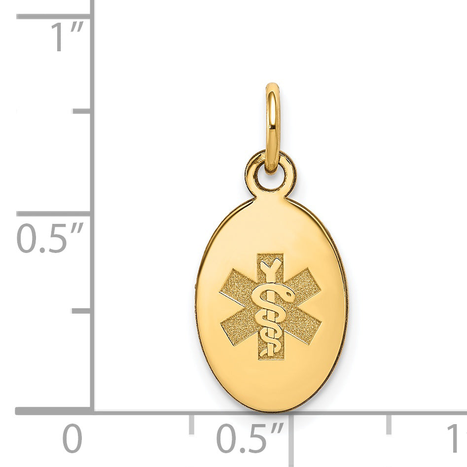 14K Non-enameled Medical Jewelry Pendant