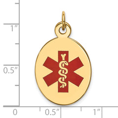 14K Red Enamel Medical Jewelry Pendant