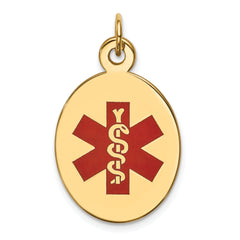 14k Red Enamel Medical Jewelry Pendant