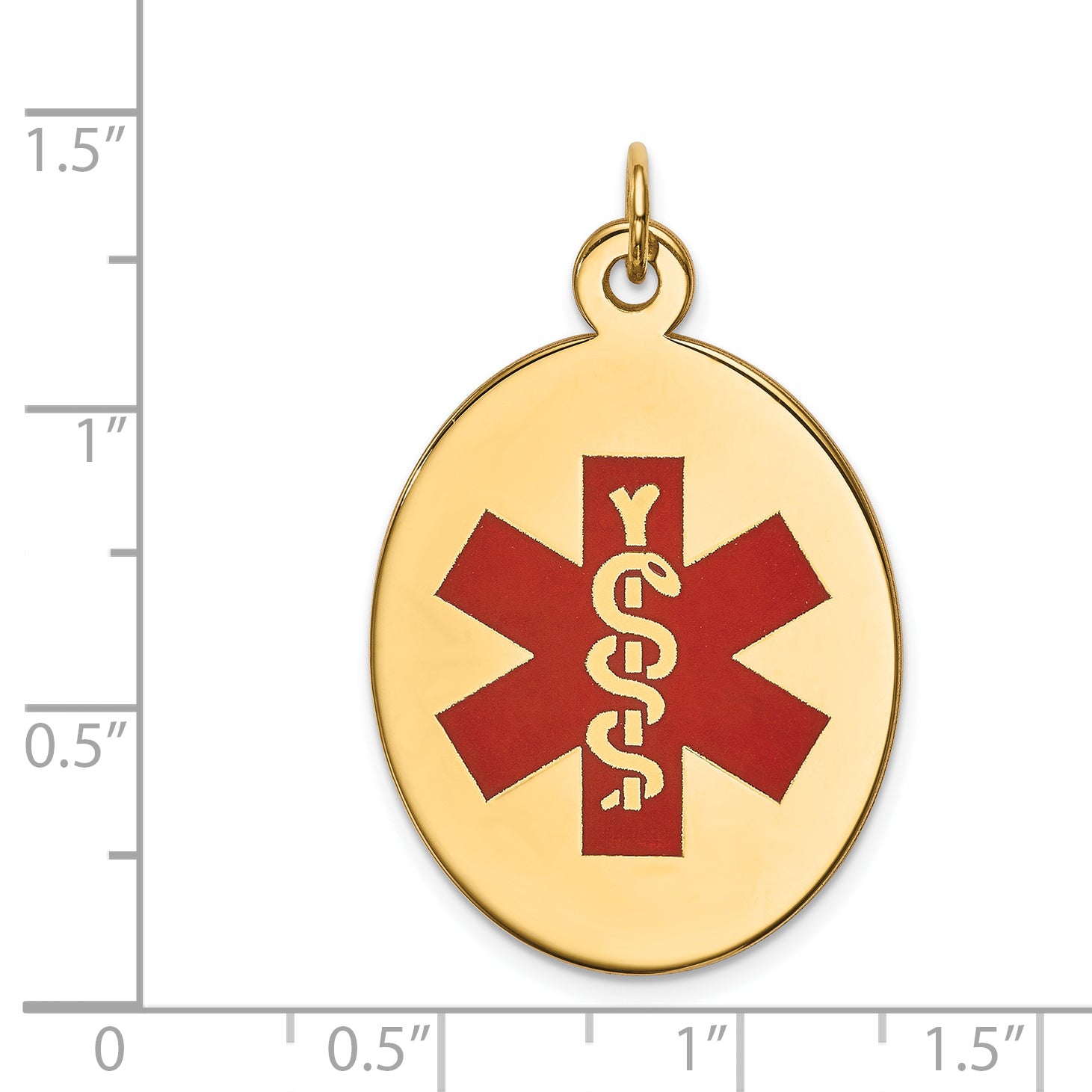 14K Red Enamel Medical Jewelry Pendant Secondary image