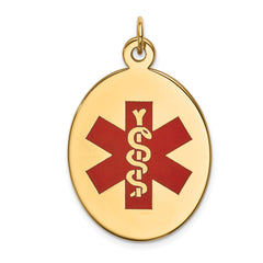 14k Red Enamel Medical Jewelry Pendant