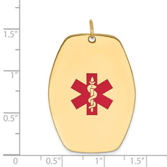 14K Red Enamel Medical Jewelry Pendant