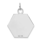 14K White Gold Red Enamel Medical Jewelry Pendant