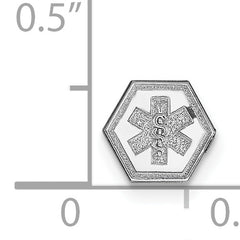 14K White Gold Non-enameled Medical Jewelry Emblem