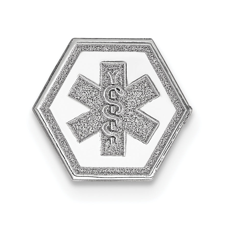 14k White Gold Non-enameled Medical Jewelry Emblem Main image
