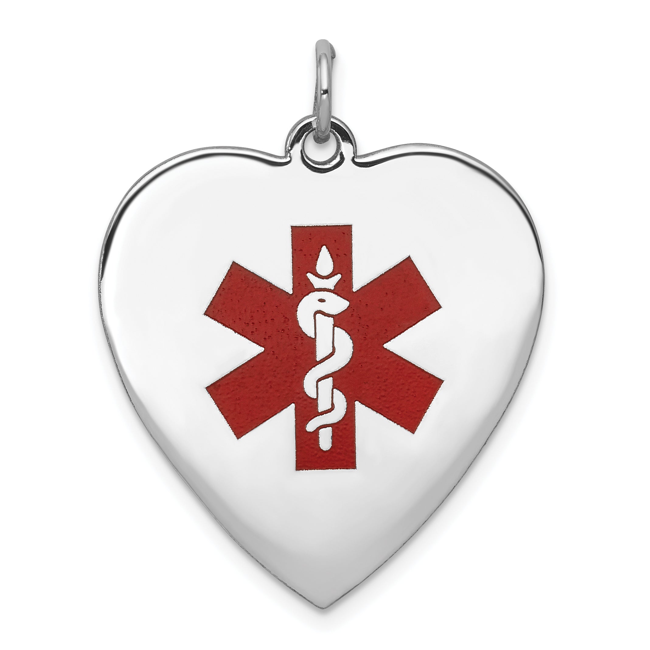 14k WG Heart-Shaped Enameled Medical Jewelry Pendant Main image