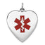 14k WG Heart-Shaped Enameled Medical Jewelry Pendant