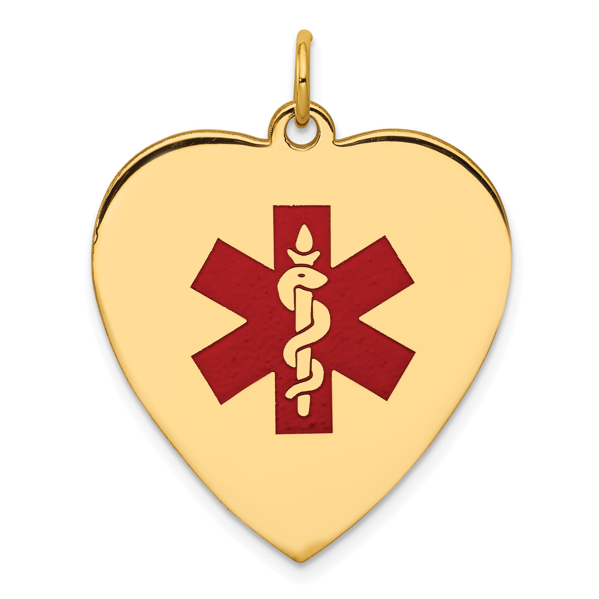 14k Heart-Shaped Enameled Medical Jewelry Pendant Main image