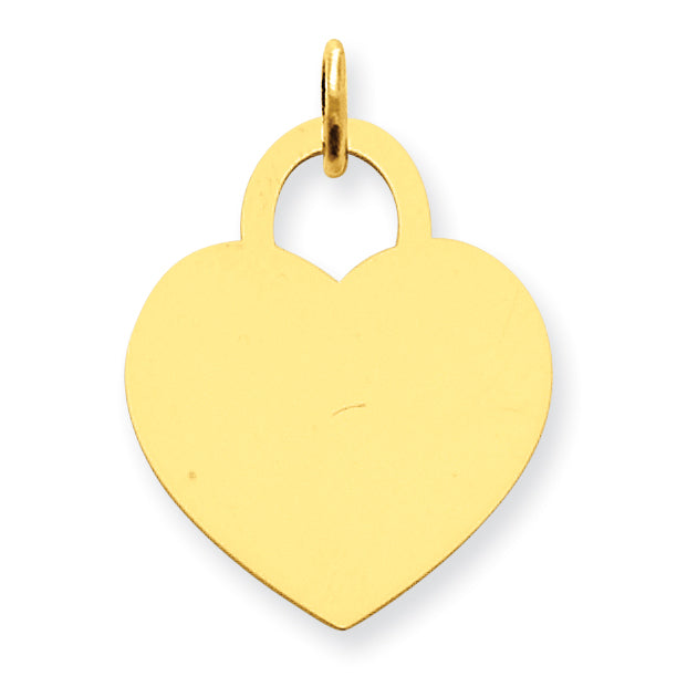 14K Large Engravable Heart Charm Main image
