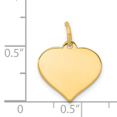 10K Heart Disc Charm