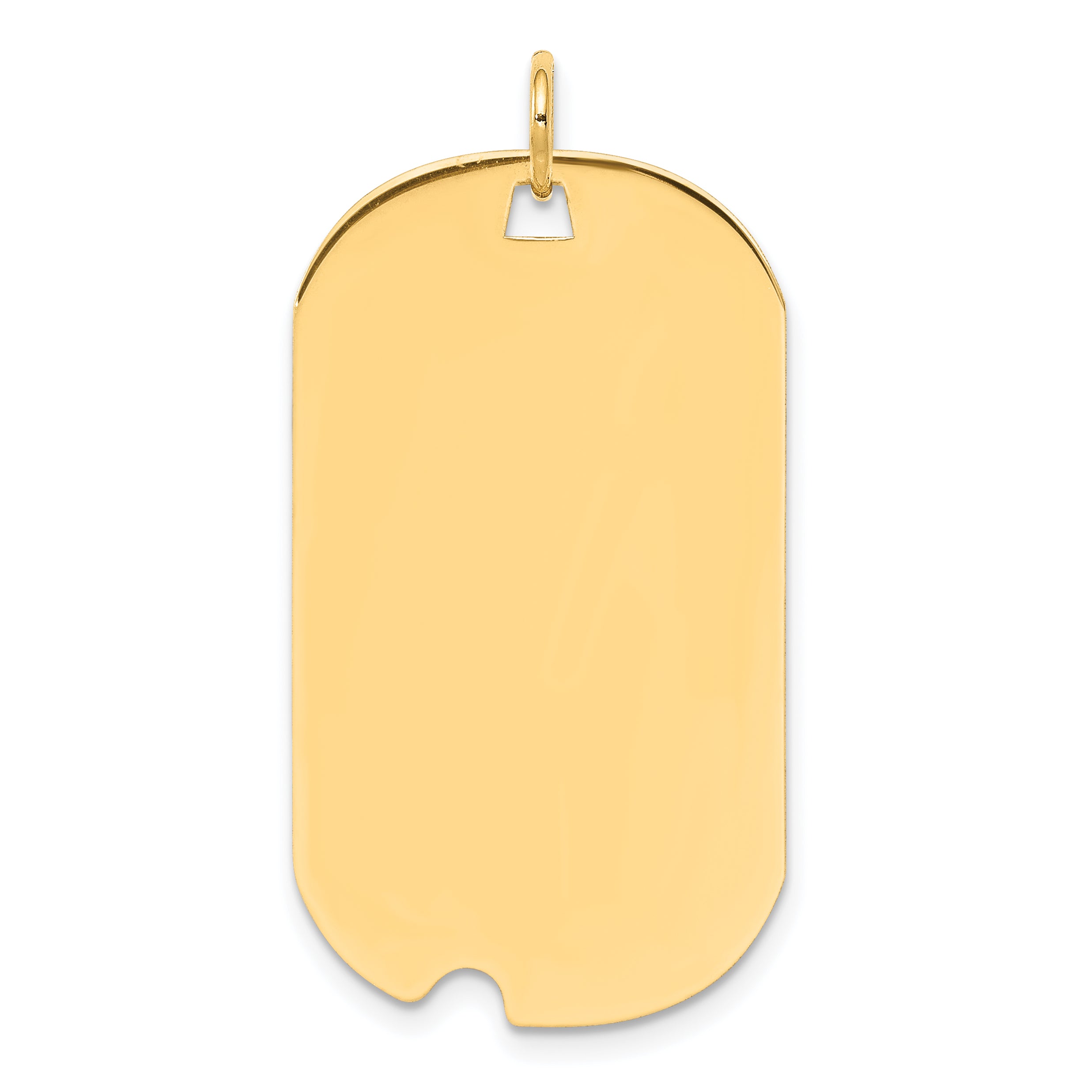 14K Plain .011 Gauge Engravable Dog Tag w/Notch Disc Charm Main image