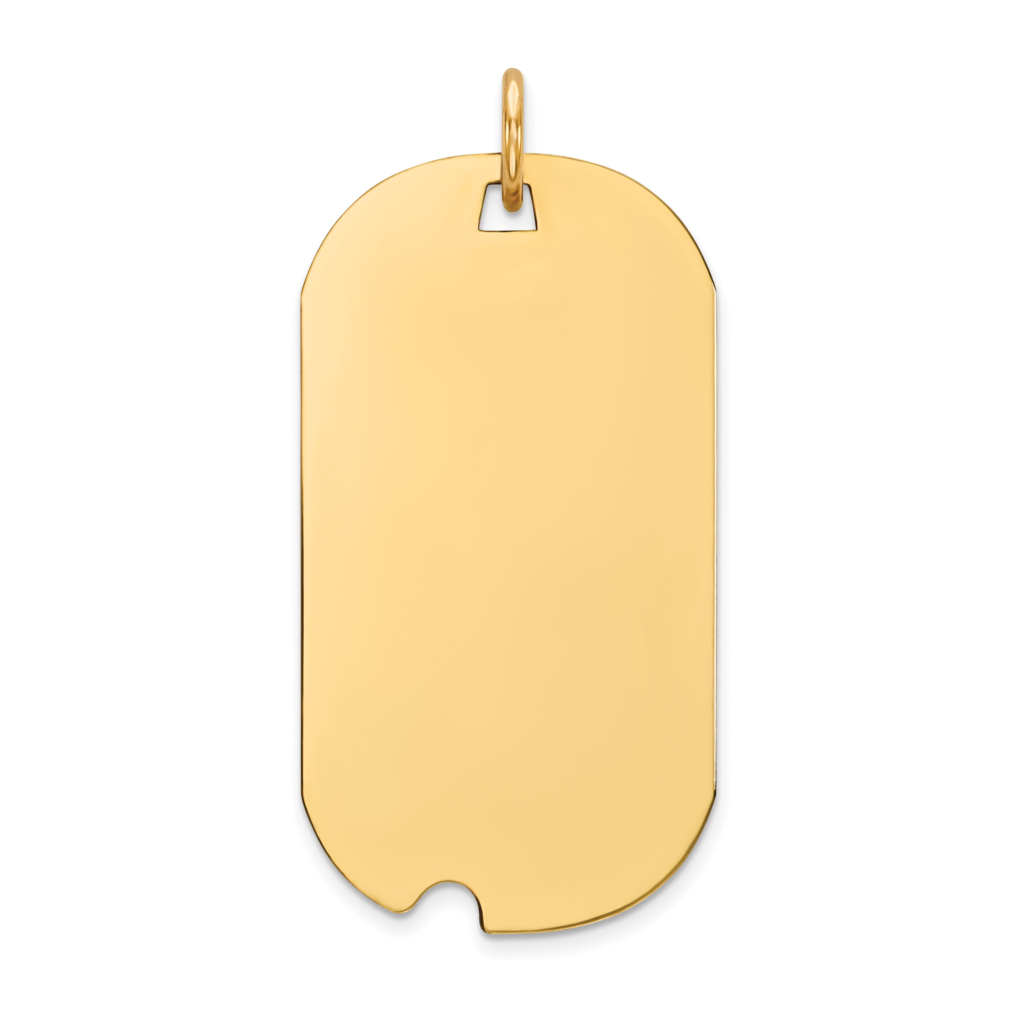 14K Plain .011 Gauge Engravable Dog Tag w/Notch Disc Charm Main image