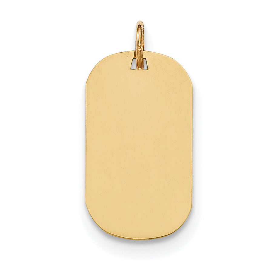14K Plain .009 Gauge Engraveable Dog Tag Disc Charm Main image