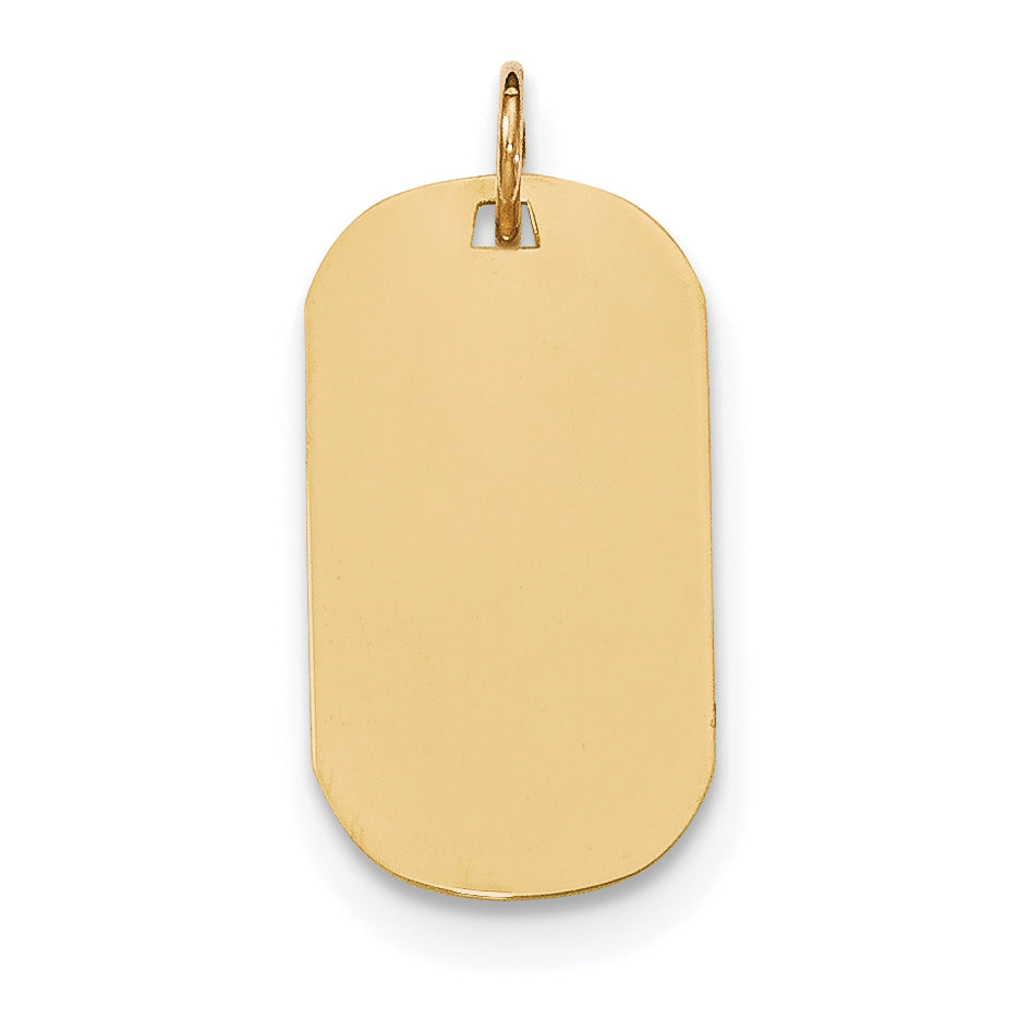 14K Plain .013 Gauge Engraveable Dog Tag Disc Charm Main image