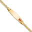 14K Medical Soft Diamond Shape Red Enamel Anchor ID Bracelet