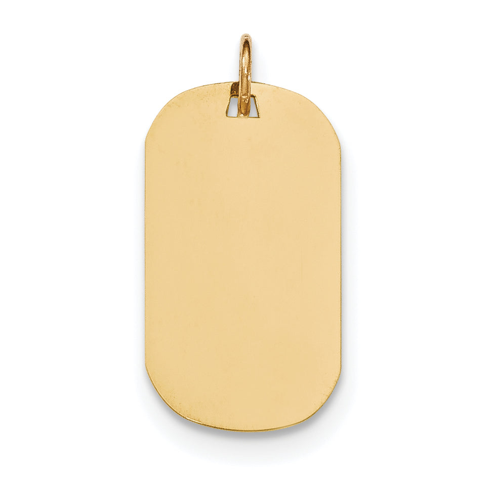 14K Plain .018 Gauge Engraveable Dog Tag Disc Charm Main image