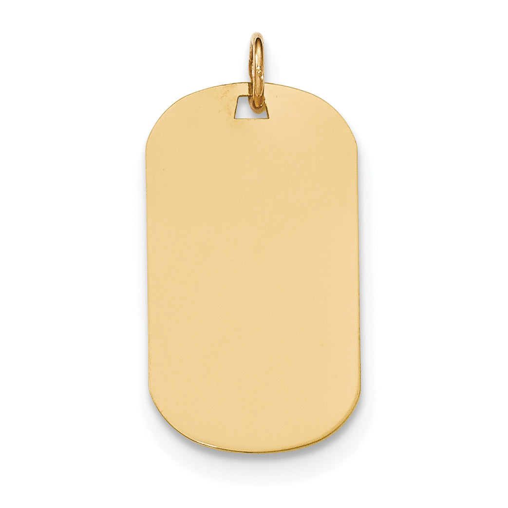 14K Plain .018 Gauge Engraveable Dog Tag Disc Charm Main image