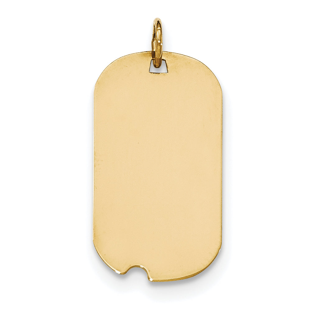 14K Plain .009 Gauge Engraveable Dog Tag w/Notch Disc Charm Main image