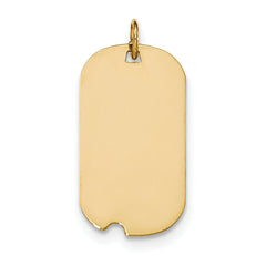 14K Plain .011 Gauge Engraveable Dog Tag w/Notch Disc Charm