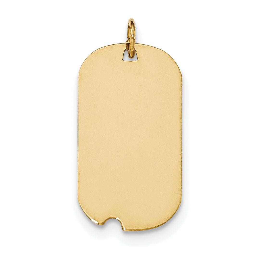 14K Plain .027 Gauge Engraveable Dog Tag w/Notch Disc Charm Main image