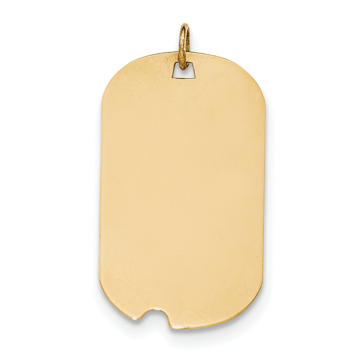 14K Plain .013 Gauge Engraveable Dog Tag w/Notch Disc Charm