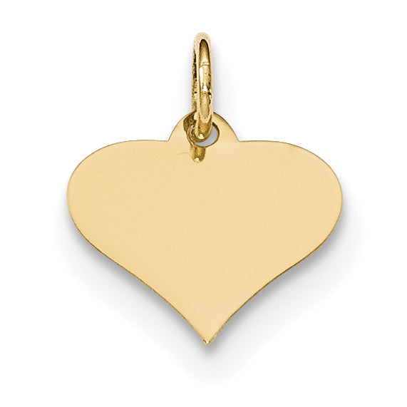 14K Plain .011 Gauge Engraveable Heart Disc Charm Main image