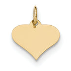 Heart Disc Charm in 14K Yellow Gold, 12x14mm Engravable, .013 Gauge - Sophia Jewelers