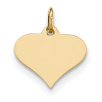 14K Plain .027 Gauge Engraveable Heart Disc Charm