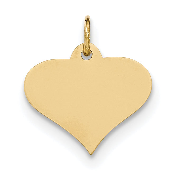 14K Plain .013 Gauge Engraveable Heart Disc Charm Main image