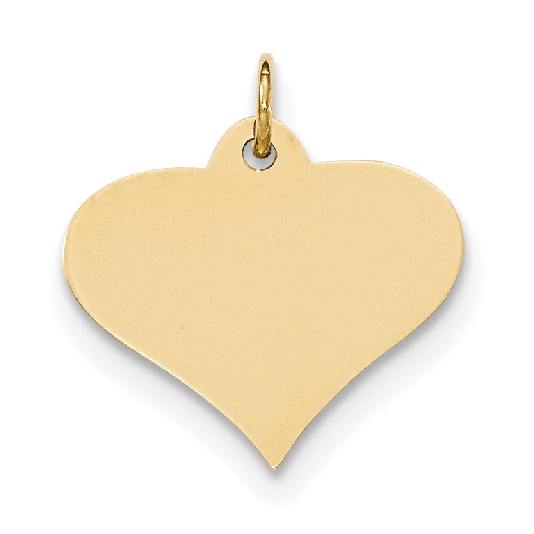 14K Plain .011 Gauge Engraveable Heart Disc Charm Main image